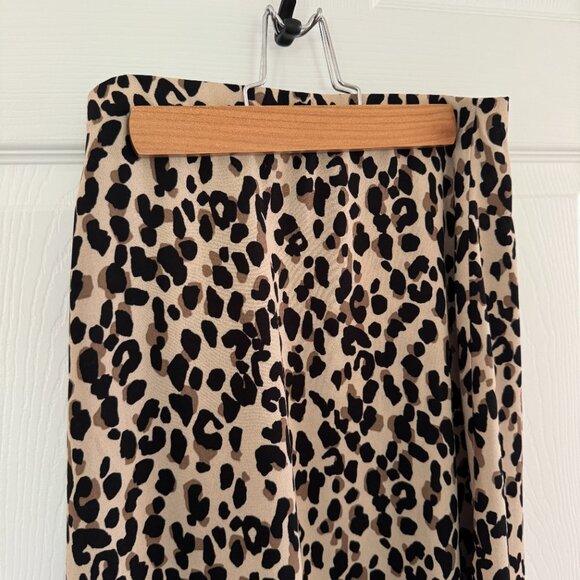 Halogen Leopard Print Elastic Pull On Midi Skirt XXS - Picture 6 of 9